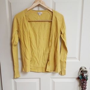 Yellow  button up cardigan